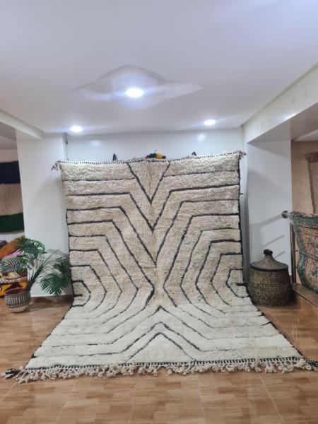 White Saflan Marokkaans handgemaakt tapijt